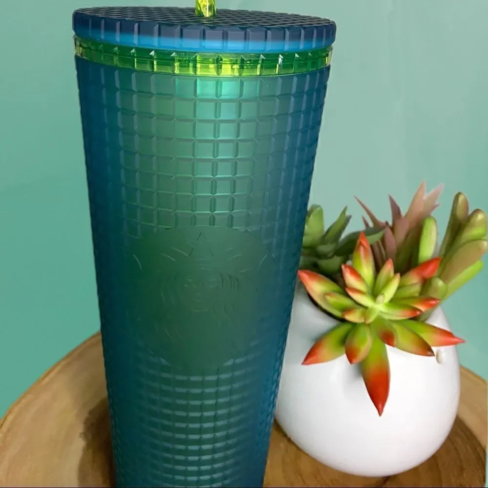 Starbucks 2022 Green Grid Venti 24oz Tumbler Cold Cup “Mountain Dew”  New